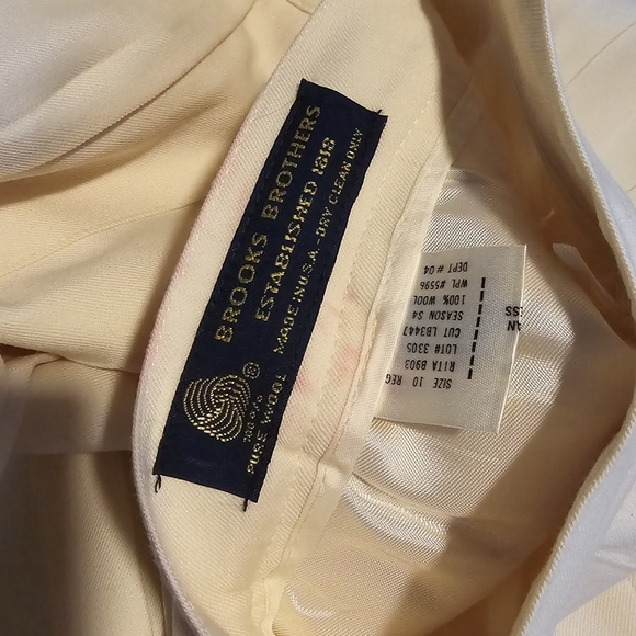 70s Brooks Brothers Pleated Wool Maxi Skirt - Cream (S) - Picture 7 of 10